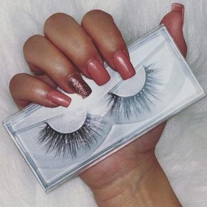 Women makeup false eyelashes